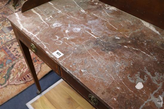 An Edwardian marble top washstand W.92cm